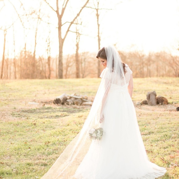 New Handmade Bridal Illusion Wedding Veil - Picture 4 of 7